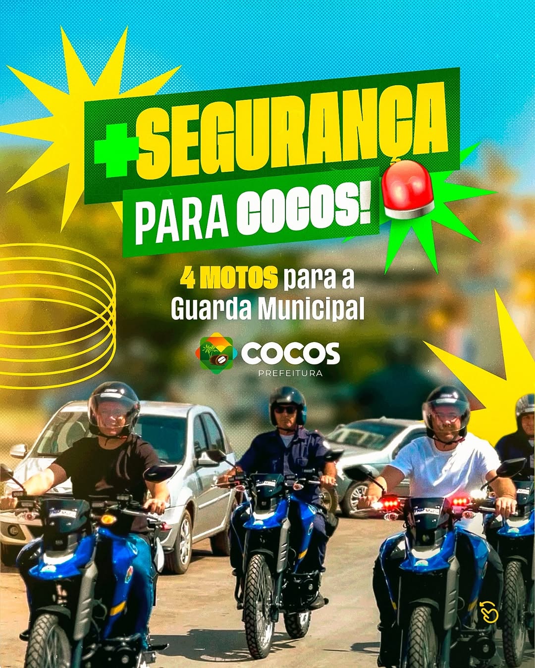 ENTREGAMOS 4 NOVAS MOTOS PARA A GUARDA MUNICIPAL DE COCOS!